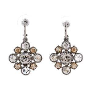 Chanel Cc Floral Drop Earrings Metal #235196C76B